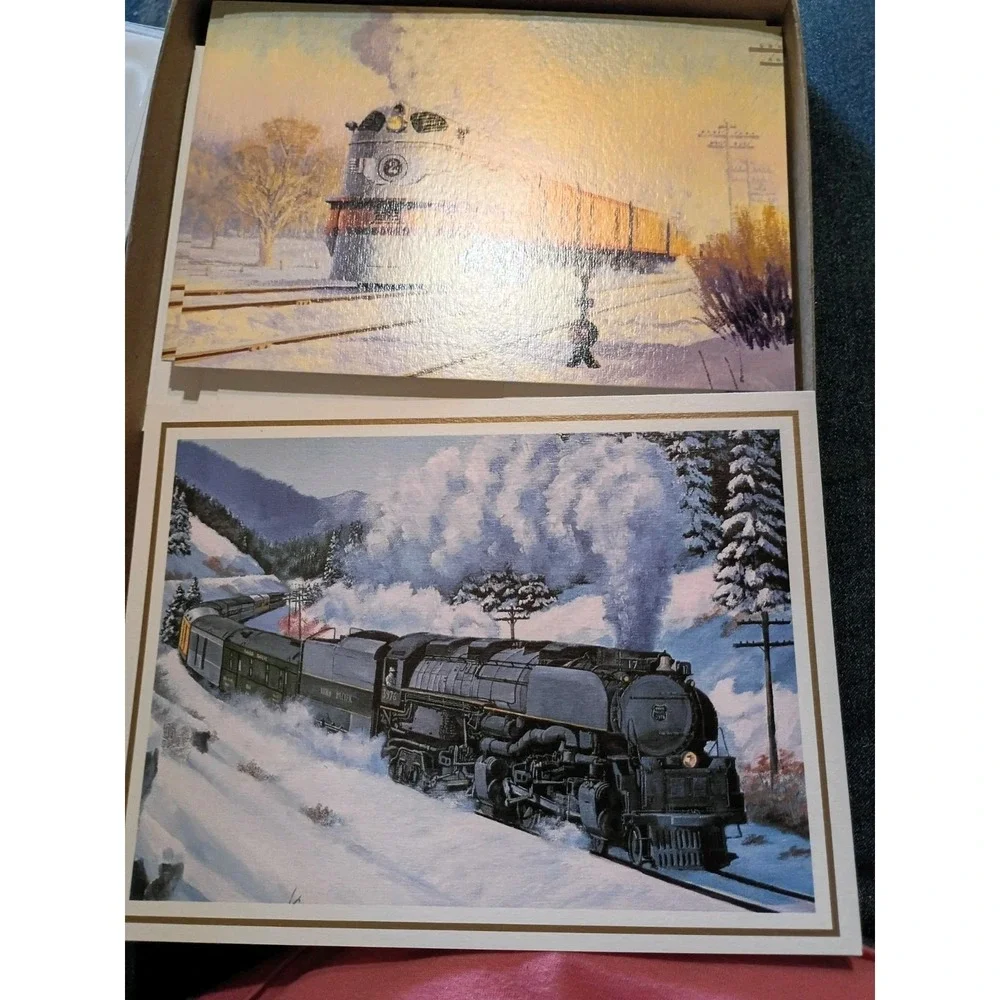 Leanin' Tree‎ 1994 Locomotive Christmas Cards 44 Unfolded, 9 Folded With...